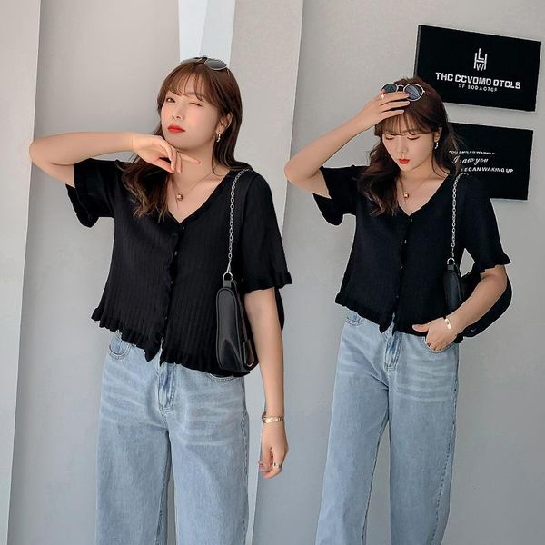 

big size women's wear summer fat sister 2020 new loose korean version of short-sleeved sweater women, White