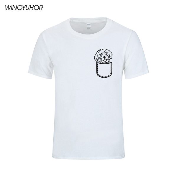 

funny pocket havanese dog print t-shirt men summer short sleeve t shirt cotton casual o-neck t shirts cute pet tees