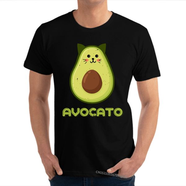 

2020 мода футболках авокадо cat мужской tshirts группа топы тис 100% хлопок crew neck camisas пользовательские tee shirt men