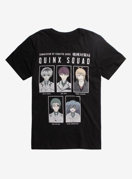 

мужская foshion футболка tokyo ghoul re quinx squod t-shirt мужчины хлопок t shirt