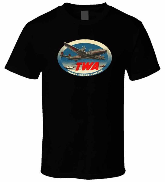 

горячая продажа мода twa airlines vintage poster 2 рубашки casual tee рубашка