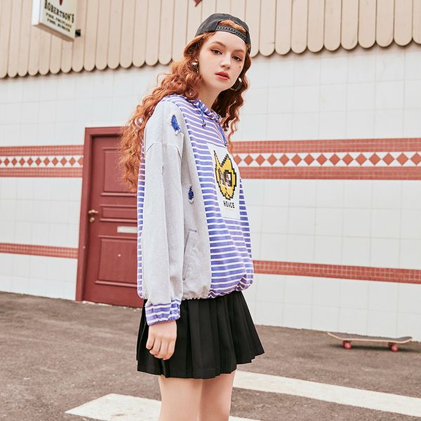 

womens 2020 spring and autumn new style sweater loose korean fashion ins lazy wind long sleeve sports foreign style jacket, Black