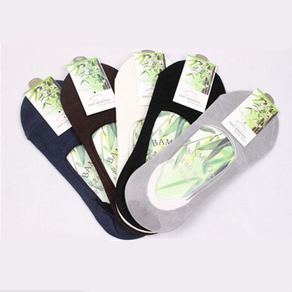 

лодка носки мужских летнего хлопок номер -slip mans носки невидимого мода противоскользящего низкий носок тапочки 5pairs / lot, Black