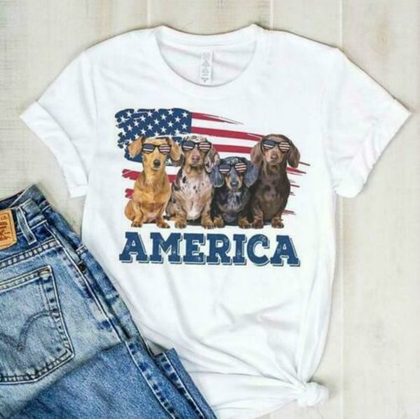 

такса америка флаг сша 4 июля мужчины t-shirt хлопок s-3xl