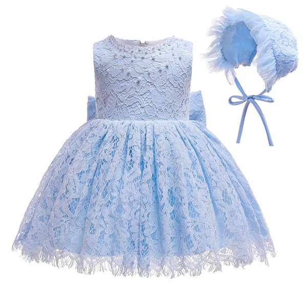 

birthday toddler baby girl dress & hat blue white cotton vintage christmas vestido gowns newborn 24month baby clothes obf204009, Red;yellow