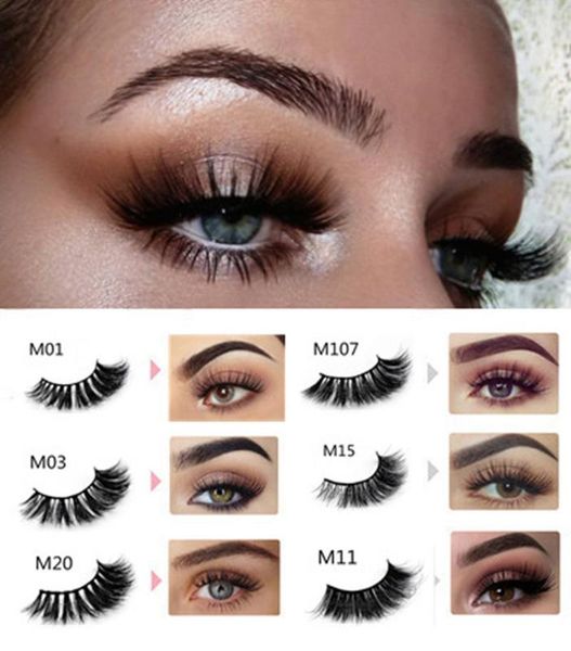 

false eyelashes 1 pair of handmade 3d mink hair for makeup tools colorful package