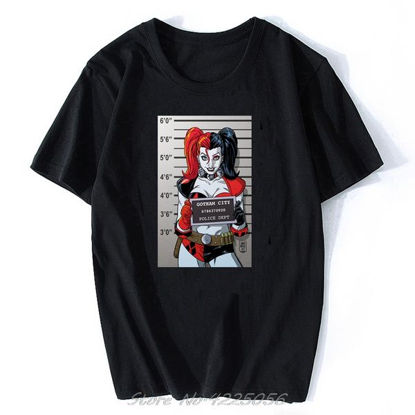 

harajuku harley quinn t-shirt fashion summer men casual anime suicide squad poker superhero printed tees streetwear