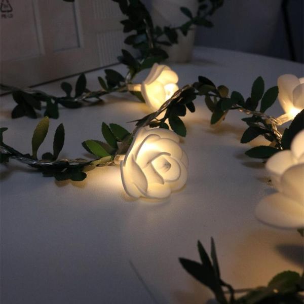 

10/20/40leds durable romantic super bright rose vine led light string rose light string post diy christmas wedding