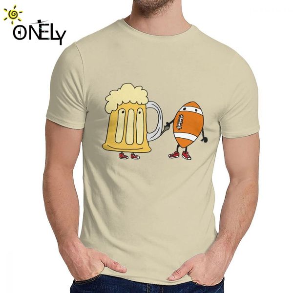 

cool funny funky football and beer t-shirt leisure round collar stylish men's vintage 100% cotton s-6xl plus size tee
