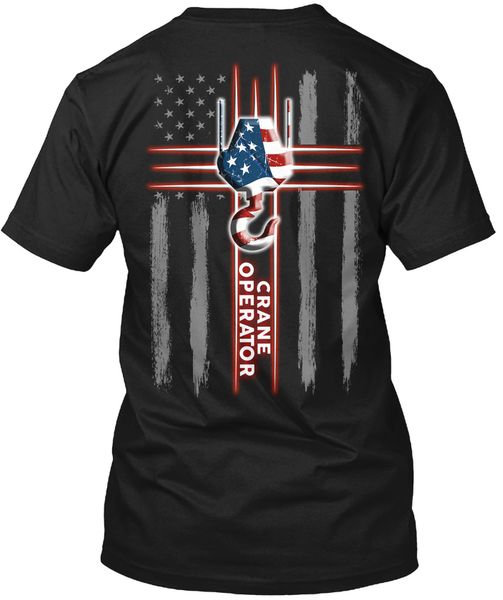 

crane operator us flag - popular tagless tee t-shirt100% cotton