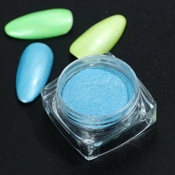 

nail glitter 1pcs neon pigment powder gradient art decoration fluorescence colors dust sequin eyes decorations manicure, Silver;gold