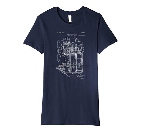 

patent print 1935 internal combustion engine t-shirt men new print men t shirt summer awesome shirts