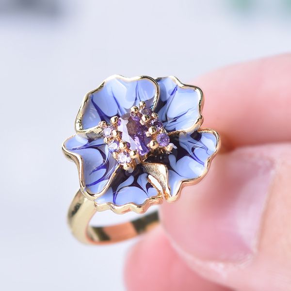 

wedding rings fashion jewelry rings, purple flower ring,, Slivery;golden