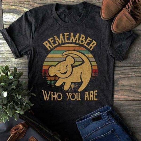 

simba remember who you are vintage men's black t-shirt cotton m-3xl summer o neck tee shirt