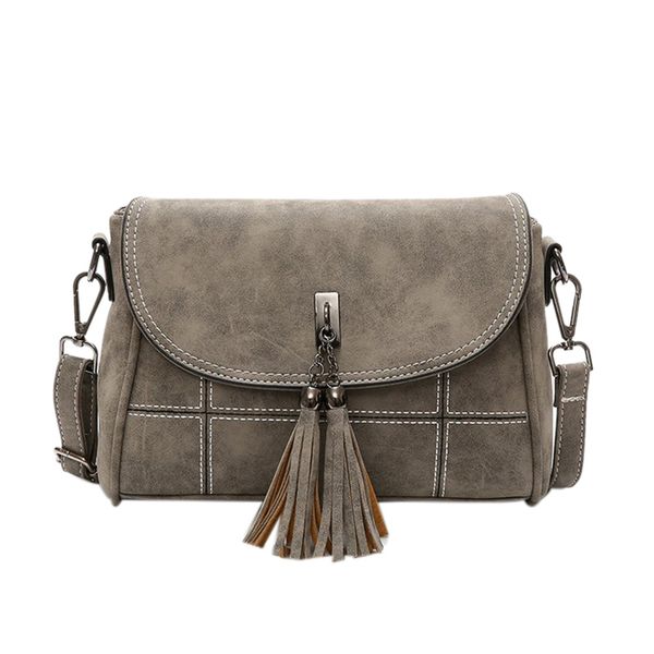 

женщины сумка кисточка crossbody сумка женских pu сумка сумка светло-серая