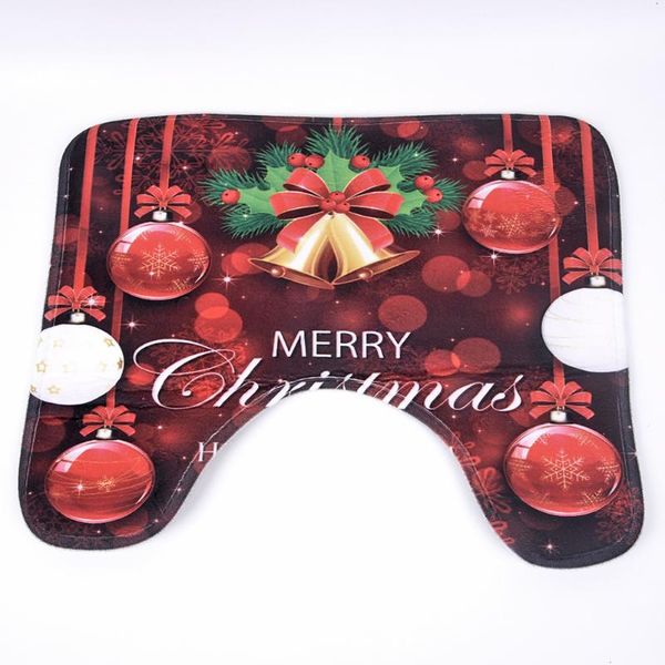 

polyester christmas bathroom toilet set cover carpet & shower curtains red xmas