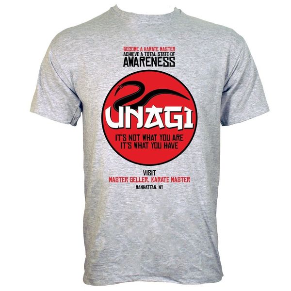 

2020 fashion unagi karate master men's grey t-shirt100% cotton humor tee shirts