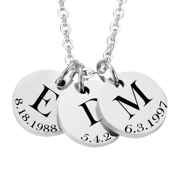 

stainless steel custom necklaces & pendants engrave name gift for men women fashion jewelry, Silver