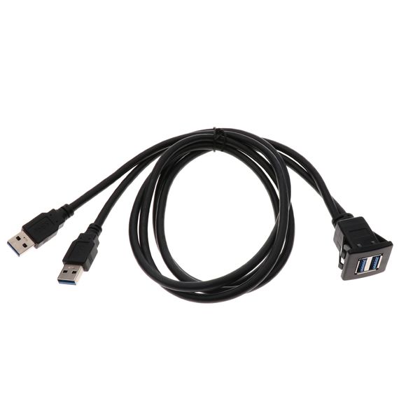 

dual usb3.0 extension flush mount cable dashboard kit square 1m