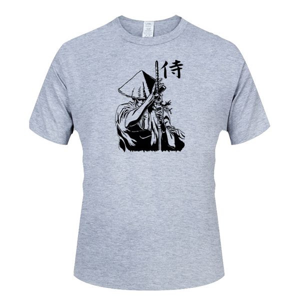 

print japan warrior soldier samurai men's plus size o-neck t-shirts fashion streetwear hip-hop short sleeve tees