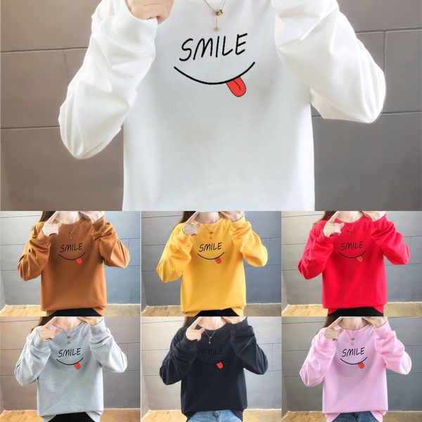 

women's cotton printed autumn long-sleeved thin sweater women's student wear korean student sweater sweaterstyle 2020 autumn and w, Black