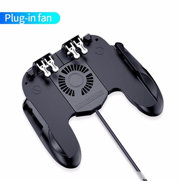 

new h9 six finger buckle with fan cooling and flip buttons, spring expansion clamped gamepad for ios android mobile phone