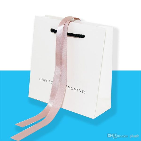 

wholesale original jewelry handbags gift bag for pandora bracelet jewelry paper bags unforgettable moments, Pink;blue