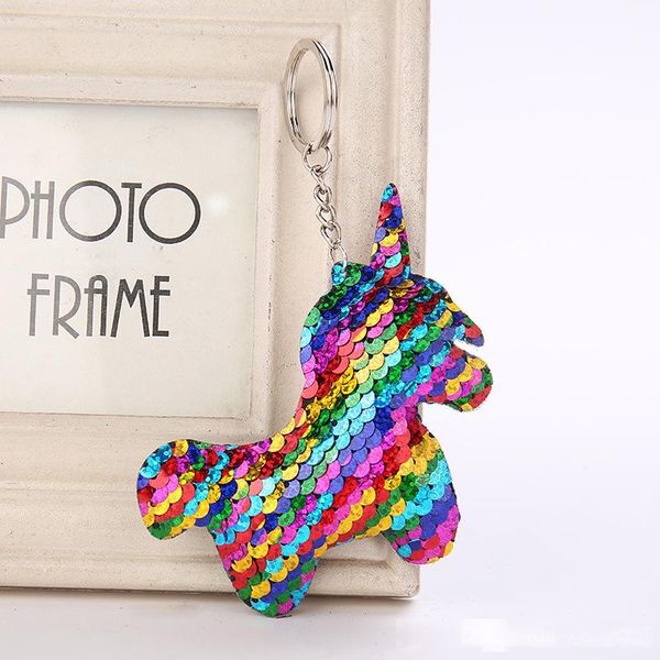

sequin unicorn star key chain christmas keyring cell phone bag pendant keychain mermaid key ring home decor kids toys