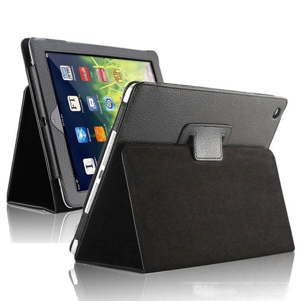 

for ipad 2 3 4 case auto flip litchi pu leather cover for new ipad 2 ipad 4 10.5 10.2 9.7 samsung t580 smart stand holder folio case