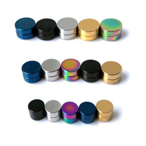 

Non Piercing Earrings, 1Pc Punk Mens Strong Magnet Magnetic Ear Stud Set Fake Earrings for Boyfriend Lover Jewelry 6 / 8 /10 mm