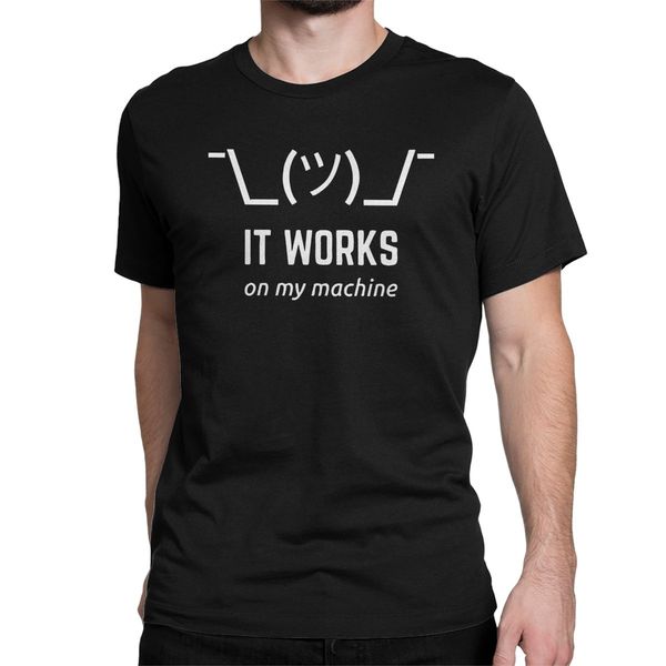 

it works on my machine programmer t shirts men pure cotton novelty t-shirt round collar funny gifts tees short sleeve gift idea