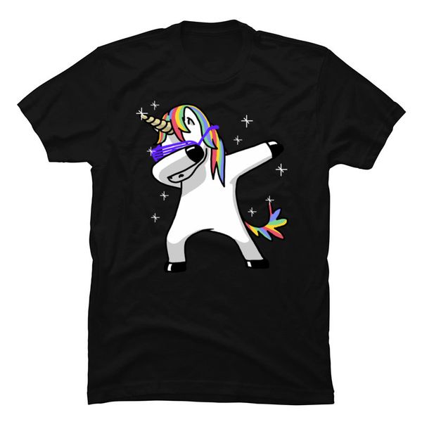 

starry night dabbing unicorn leisure t shirt o-neck 100% cotton fabric man t shirt christmas happy new year men tshirt