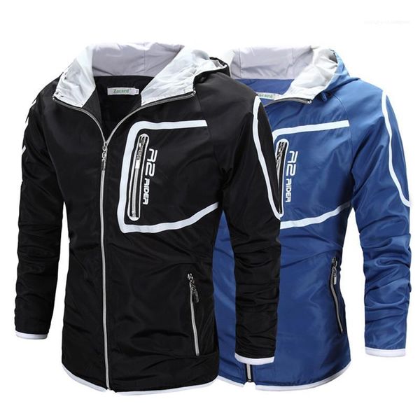 

мода zipper карман с капюшоном мужские пальто повседневный мужчины вс защитная одежда письмо printed мужские дизайнерские куртки, Black;brown