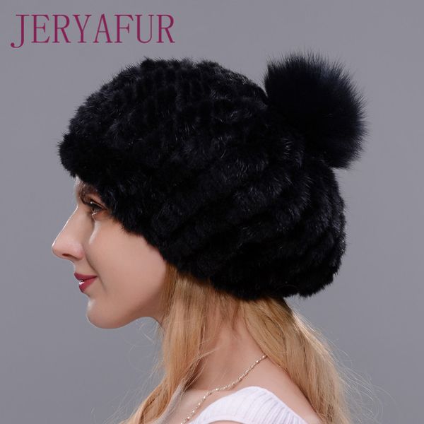 

berets shellfish hat women winter cap ears warm mink knitted f5, Blue;gray