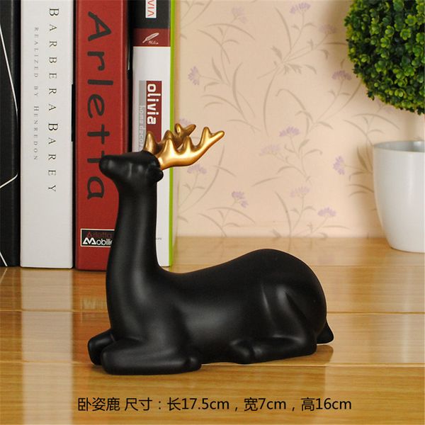 

черной столешница миниатюрного олень олень лось статуэтка животные украшение centerpiece для gardemn лужайки открытого decor