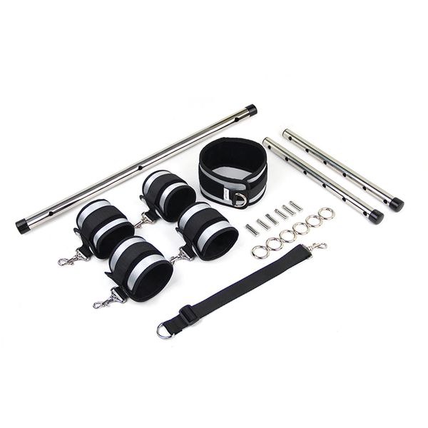 

sm steel adjustable cuffs spreader bar bondage double for couple handcuffs ankle toys set pole,stainless metal iiggg