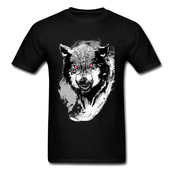 

new listing wolf brush men black grey white t-shirt crazy animal art portrait short sleeve t shirts gift customized