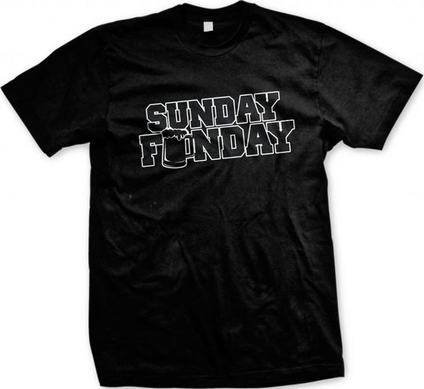 

sunday funday drinking beer booze alcohol college football mens tshirt fun