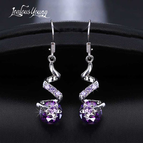 

hoop & huggie fashion round zircon long earrings with white gold color cubic zirconia personality party earings jewelry accessories, Golden;silver
