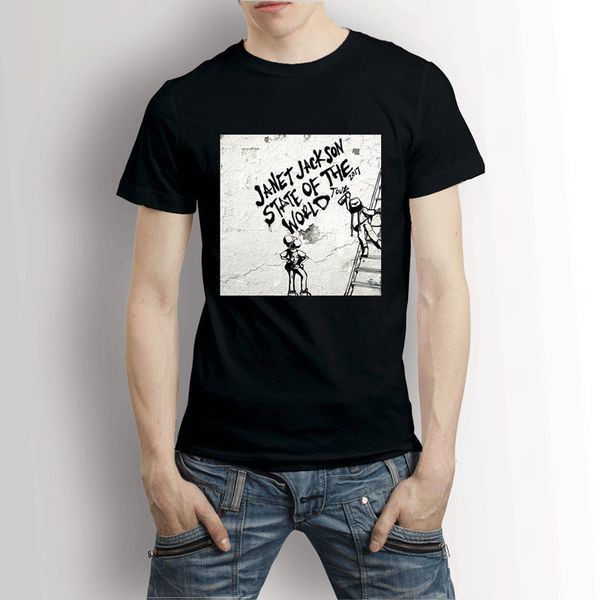 

janet jackson state of the world 2017 tour t-shirt men's teetee shirt casual man