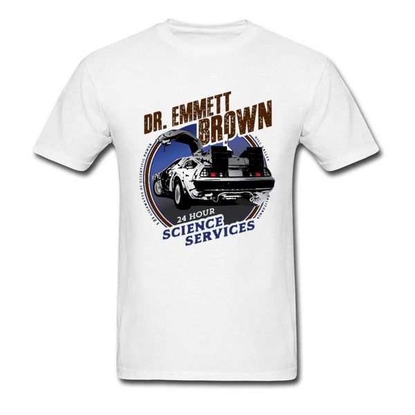 

fashion men t shirt dmc delorean t-shirt back to the future film tshirt dr. emmett white retro 80s cotton tees for hipster