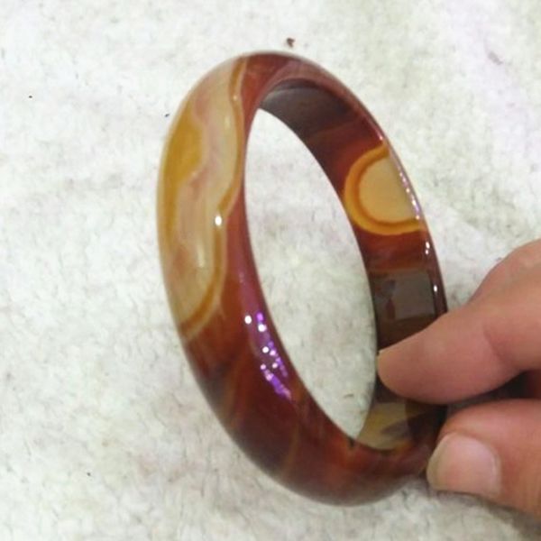 

bangle (certificate)drop natural brown yellow chalcedony round bracelet gift for women fashion jades jewelry, Black