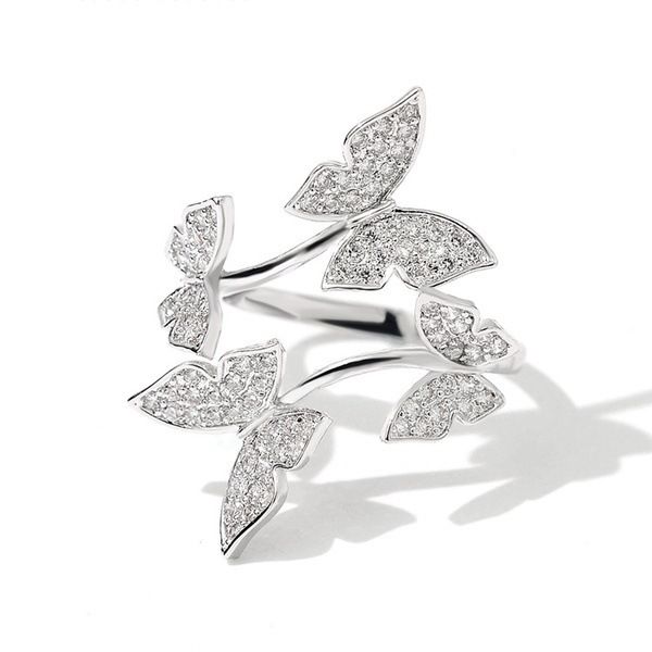 

source of cross-border wish selling new ring opening women's butterfly butterfly animal modelling engagement ring, Slivery;golden