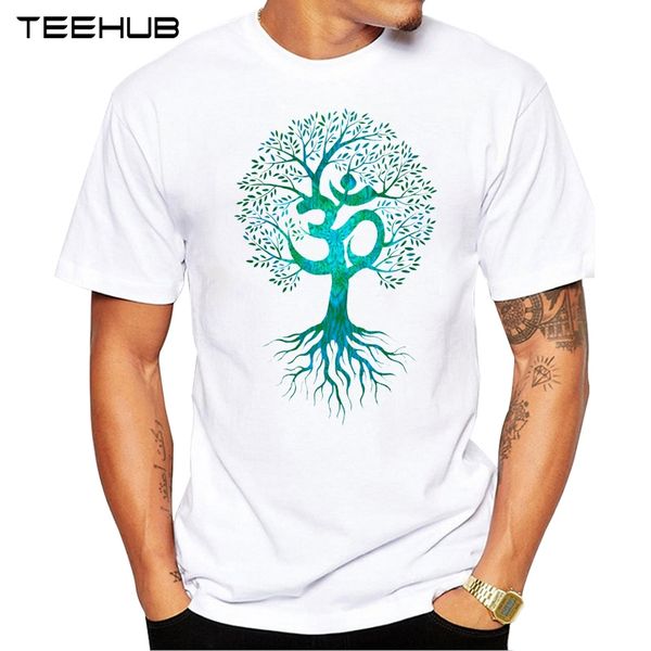 

new arrivals 2019 teehub cool men's fashion tree of life design t-shirt short sleeve o-neck hipster tee