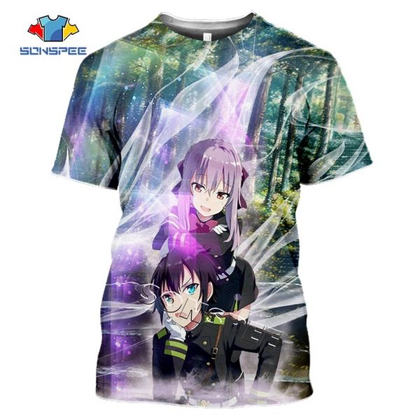 

seraph of the end anime 3d summer homme pullover 3d print shirts aesthetic kawaii humor men clothing