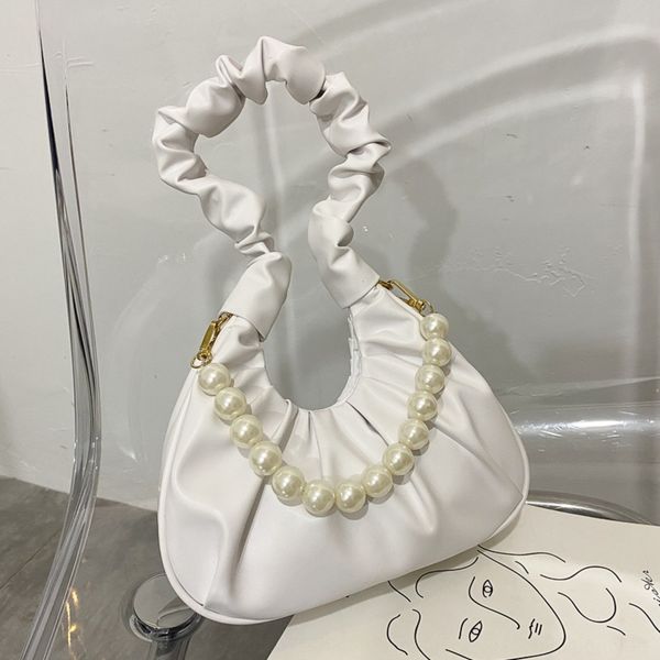 

cloud женщины 2020 новая текстура все соответствующая плиссированные подмышки модно мягкой сторона жемчуг рука плечо сумка pearl сумка сумка