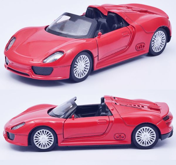 

1:32 simulation 918 racing convertible alloy car model children pulll back car vehicle for boy children birthday gifts