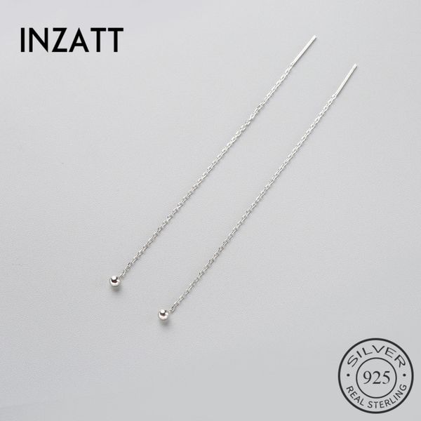 

inzaol кисточкой real 925 sterling silver длинные мотаться серьги падения минималистский для trendy женщины партии ювелирных изделий fine br