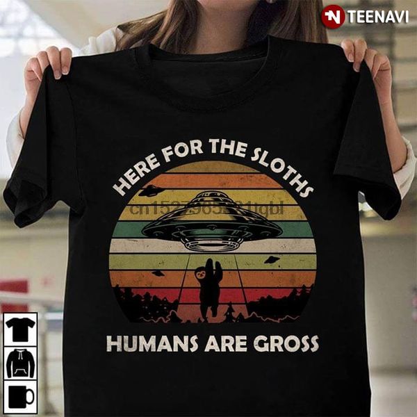 

here for the sloths humans are gross spaceship vintage t-shirt