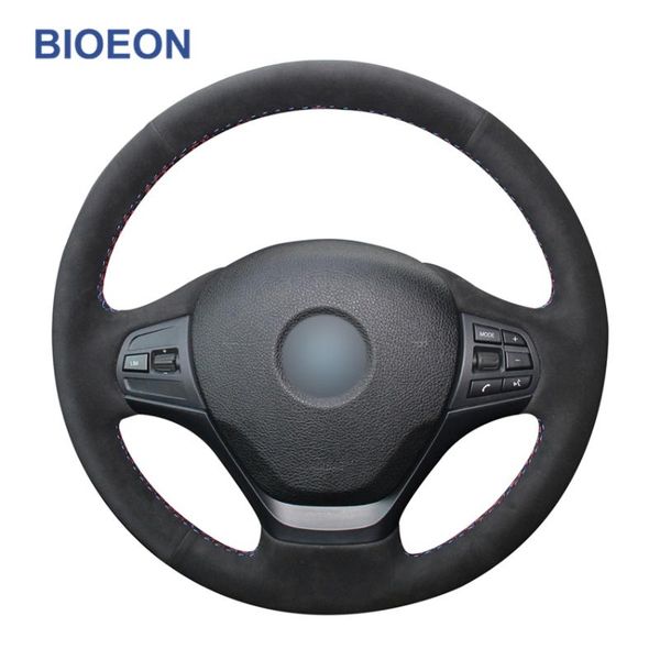 

steering wheel covers hand sewing black synthetic suede car for f30 f31 f34 f20 f21 f22 f23